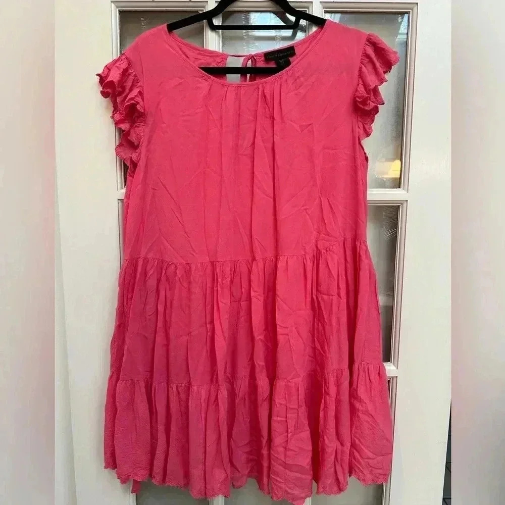 House Of Harlow 1960 Barbie Pink Ruffle Babydoll Dress Women’s Size Small S